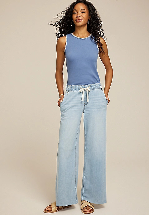 Soft Light High Rise Wide Leg Jean | Maurices