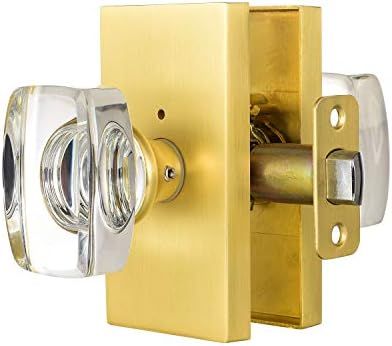 HIEMEY Glass Door Knobs Interior with Lock, Crystal Gold Door Knobs for Bedroom/Bathroom, Privacy... | Amazon (US)