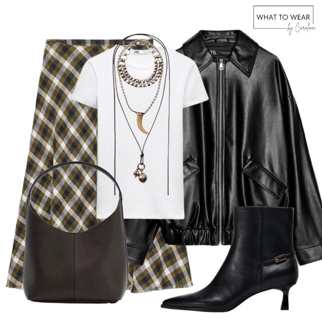Plaid skirt outfit 
#plaid #plaidskirt #zaraskirt #leatherjacket #zara

#LTKFindsUnder100 #LTKStyleTip #LTKFindsUnder50