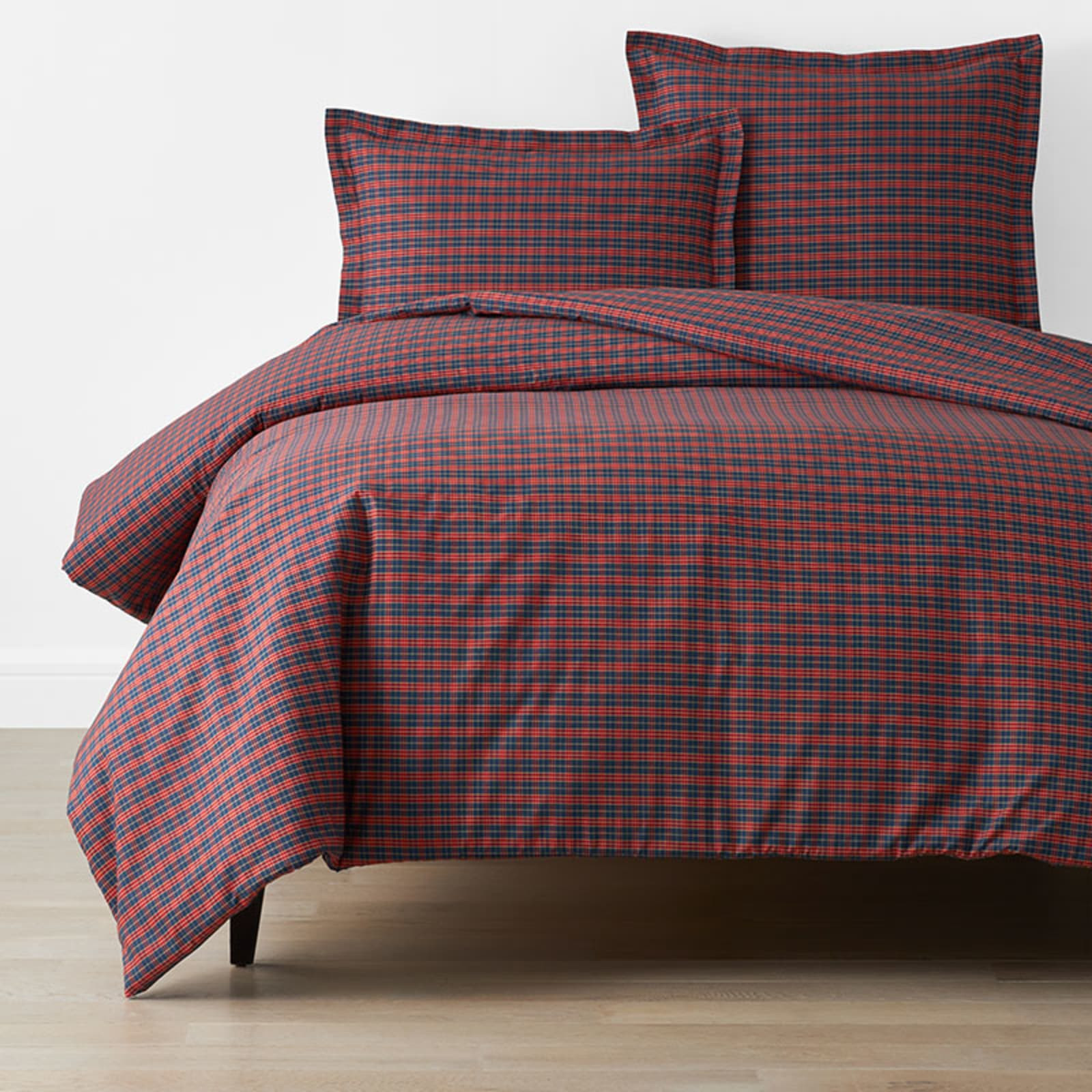 Classic Cool Cotton Percale Duvet Cover - Christmas Plaid, Twin/Twin XL | The Company Store