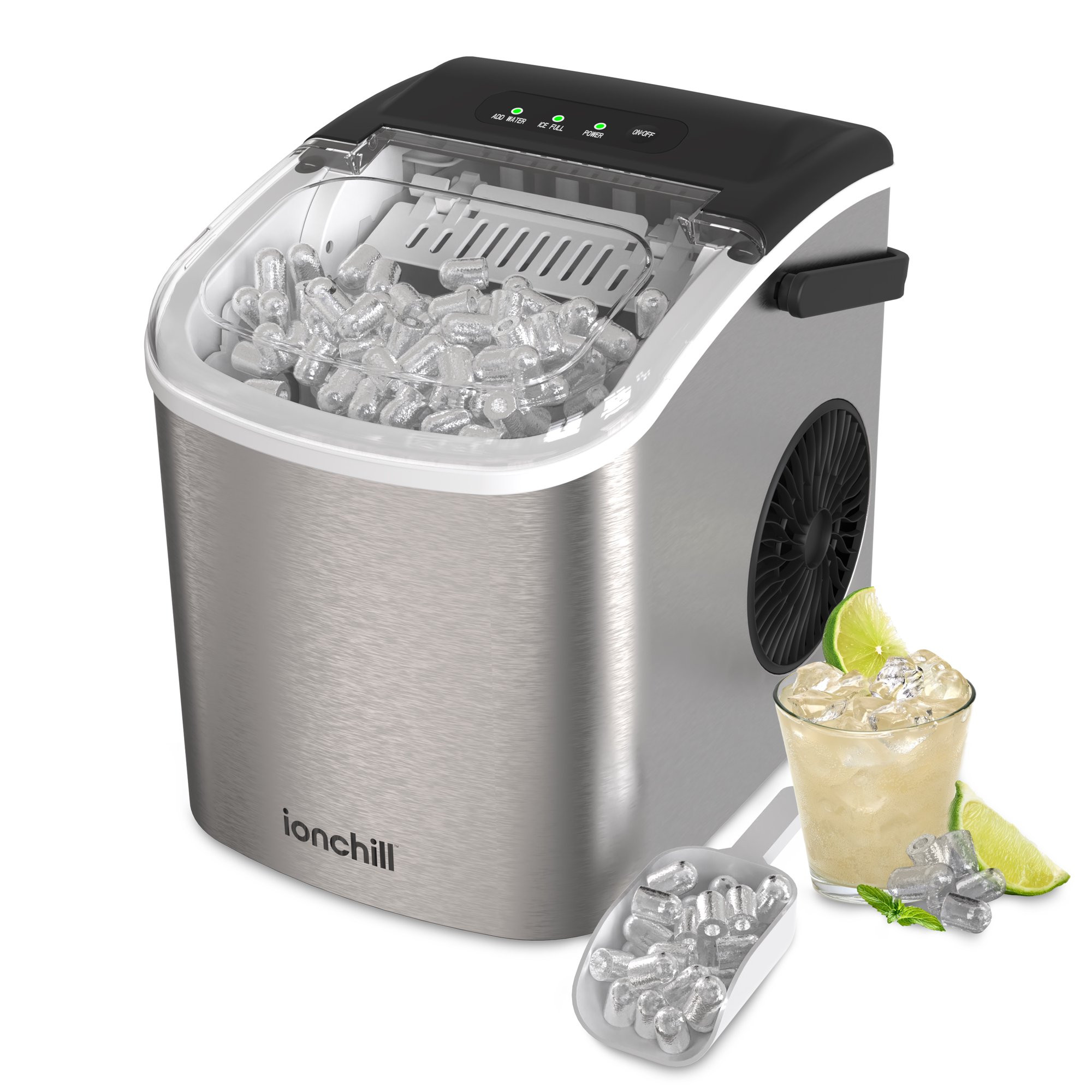 Ionchill Quick Cube Ice Machine, 26lbs/24hrs Portable Countertop Bullet Cubed Ice Maker | Walmart (US)