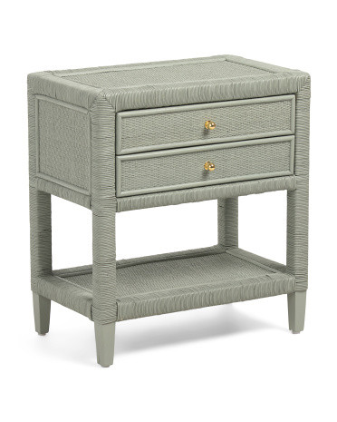 24x14x26 Rattan 2 Drawer Accent Table | TJ Maxx