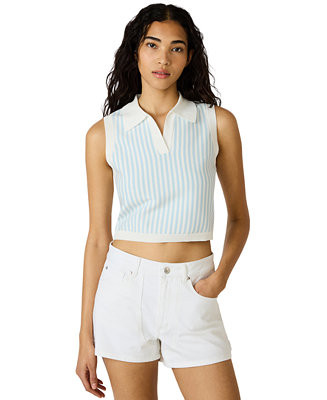 Women's Amery Striped Collared Sweater Top | Macy's