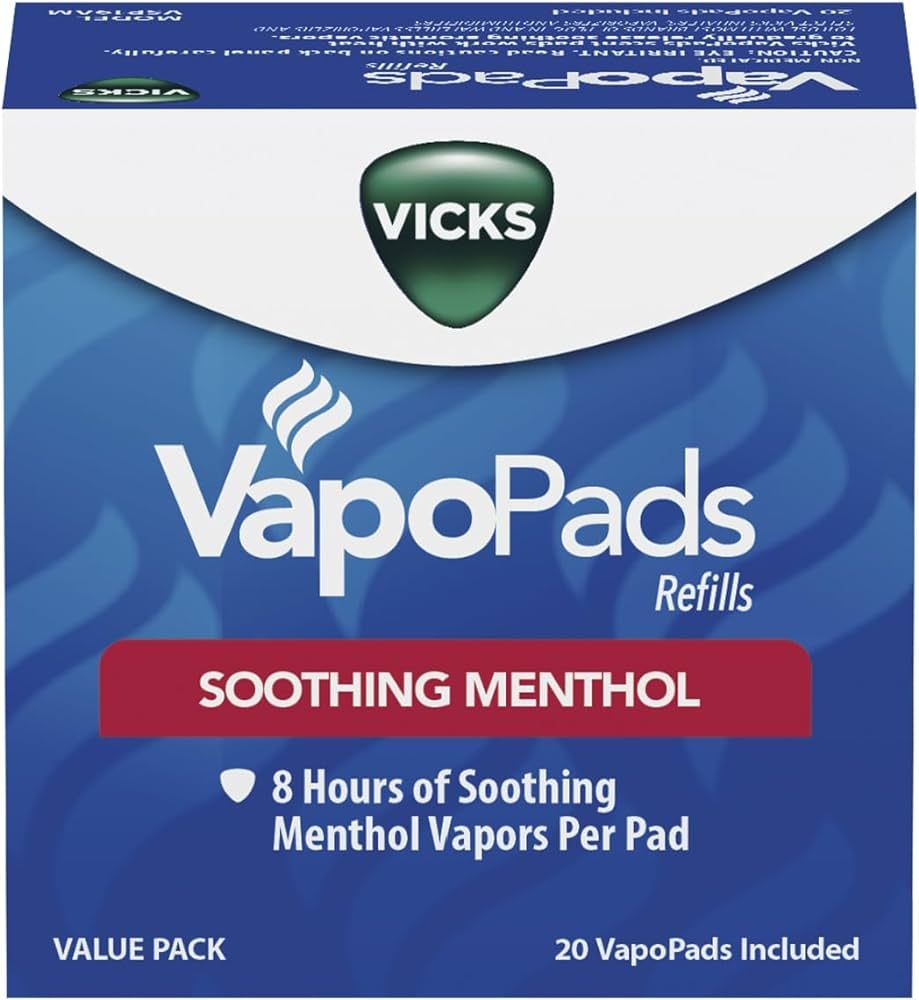 Vicks VapoPads, 20 Count – Soothing Menthol Vapor Pads for Vicks Humidifiers, Vaporizers, Water... | Amazon (US)