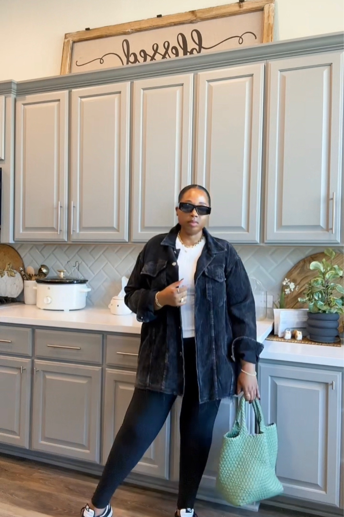 Fall outfit - fall fashion - white tank - distressed jacket - affordable fashion - fall outfits - leggings - Nike dunks - Nike sneakers - sneakers - 

#LTKstyletip #LTKshoecrush #LTKfindsunder50