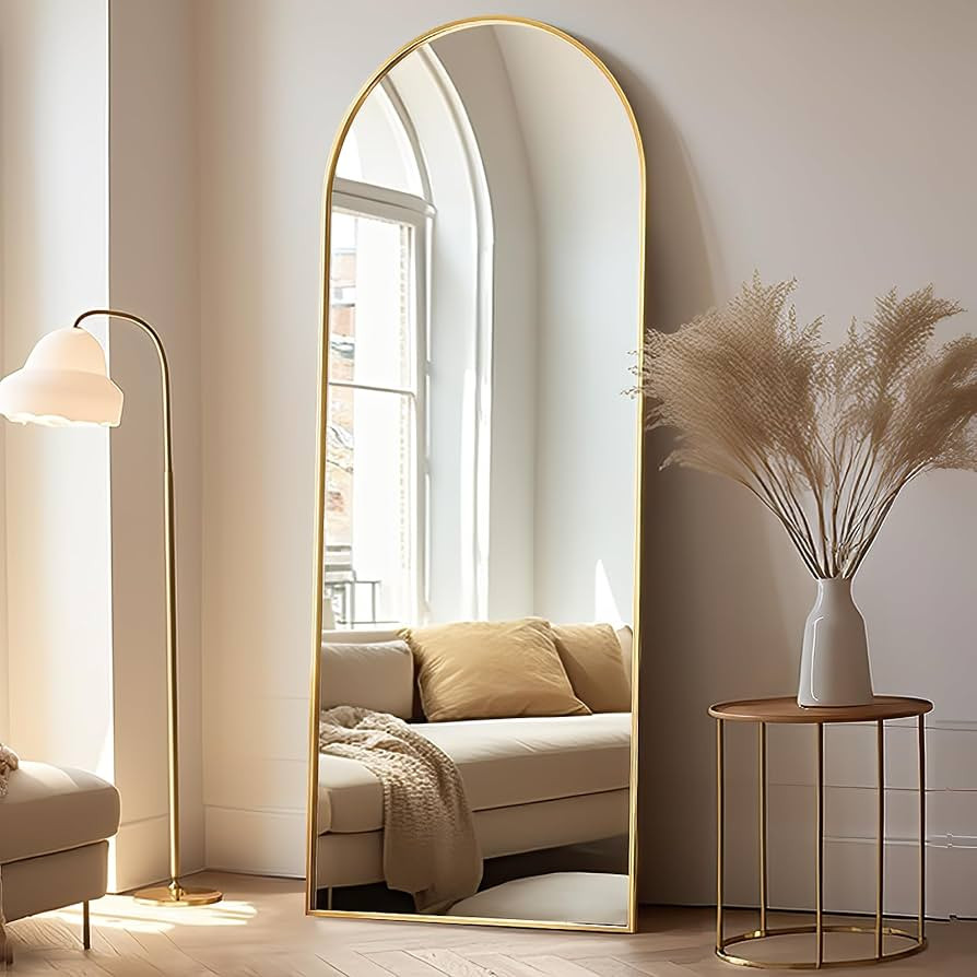 Rowjut Floor Mirror, Arched Full Length Mirror, Mirror Full Length Standing Hanging or Leaning Ag... | Amazon (US)