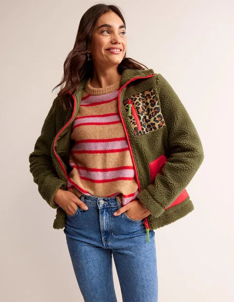 Funnel-Neck Borg Jacket | Boden (US)