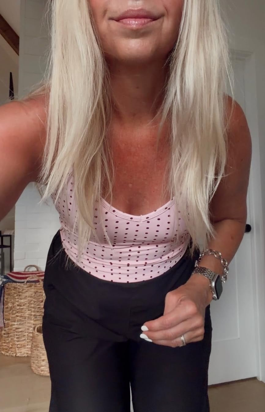 Here are my fav tanks with a built-in bra. I wear a medium. All available on Amazon.

#LTKootd #LTKOver40 #LTKmomlife