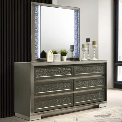 Rivington 6-Drawer Dresser With Mirror | Wayfair North America