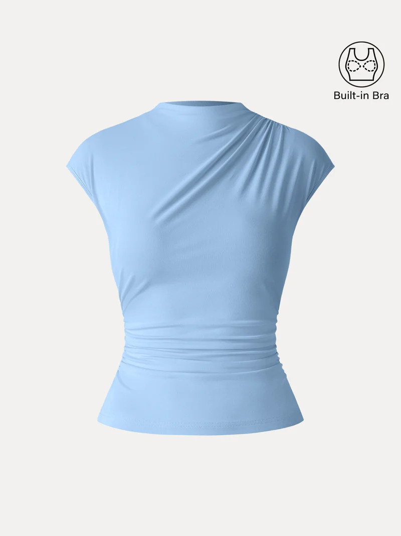 SkinKiss Mockneck Ruched Cropped Brami | OGLmove