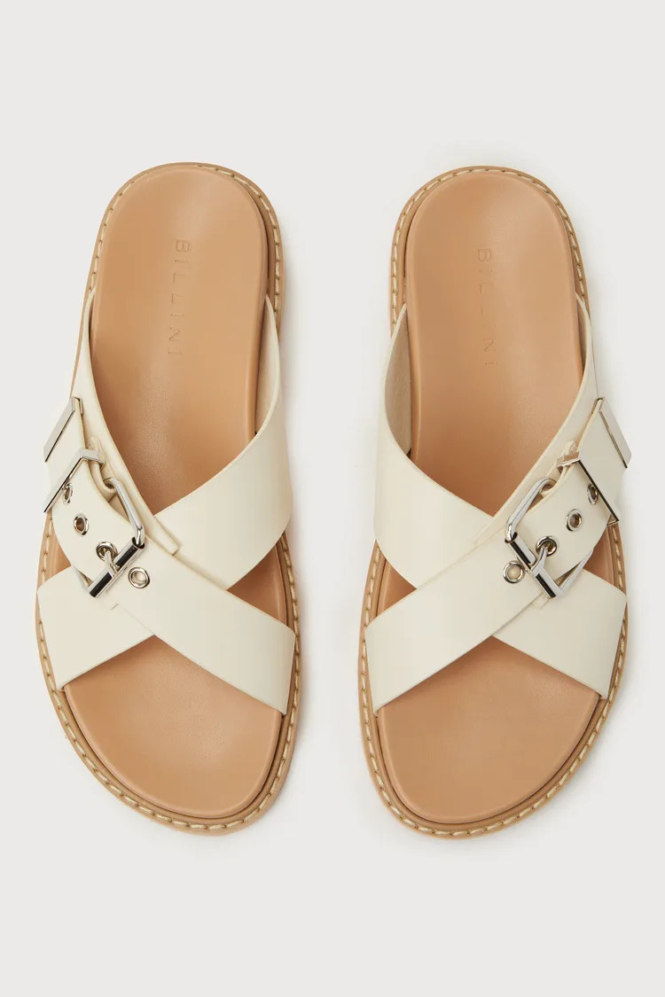 Zoey Bone Buckle Slide Sandals | Lulus