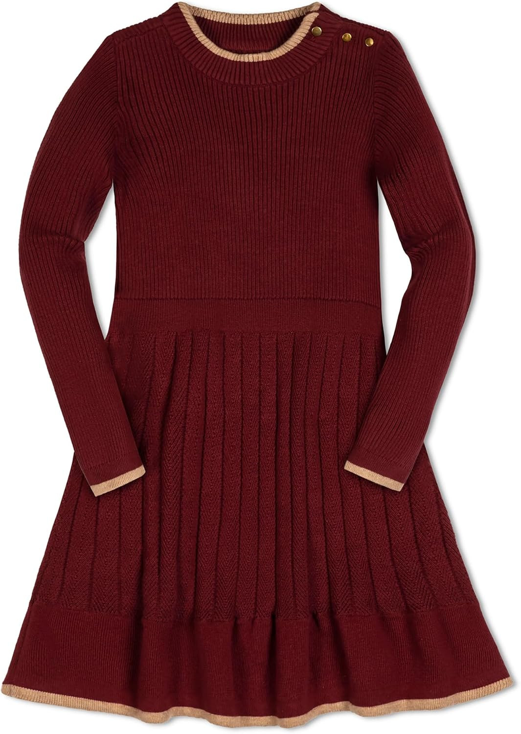 Hope & Henry Girls' Long Sleeve Sweater Dress with Ribbed Skirt | Amazon (US)