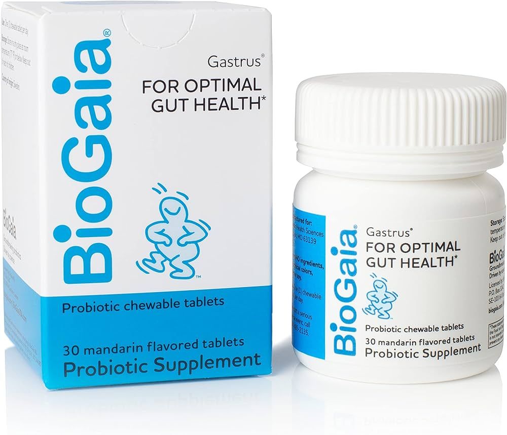 BioGaia Gastrus Chewable Tablets, Adult Probiotic Supplement for Stomach Discomfort, Constipation... | Amazon (US)