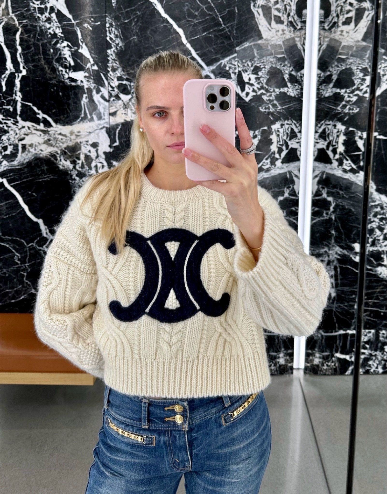 Cozy sweater for cool weather! 
Also available in store.
#celine #celinesweater 

#LTKSeasonal