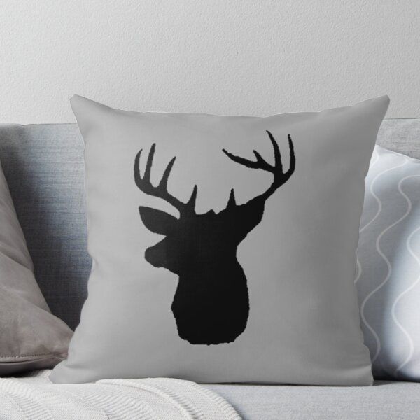 Deer Head Silhouette Throw Pillow | RedBubble US