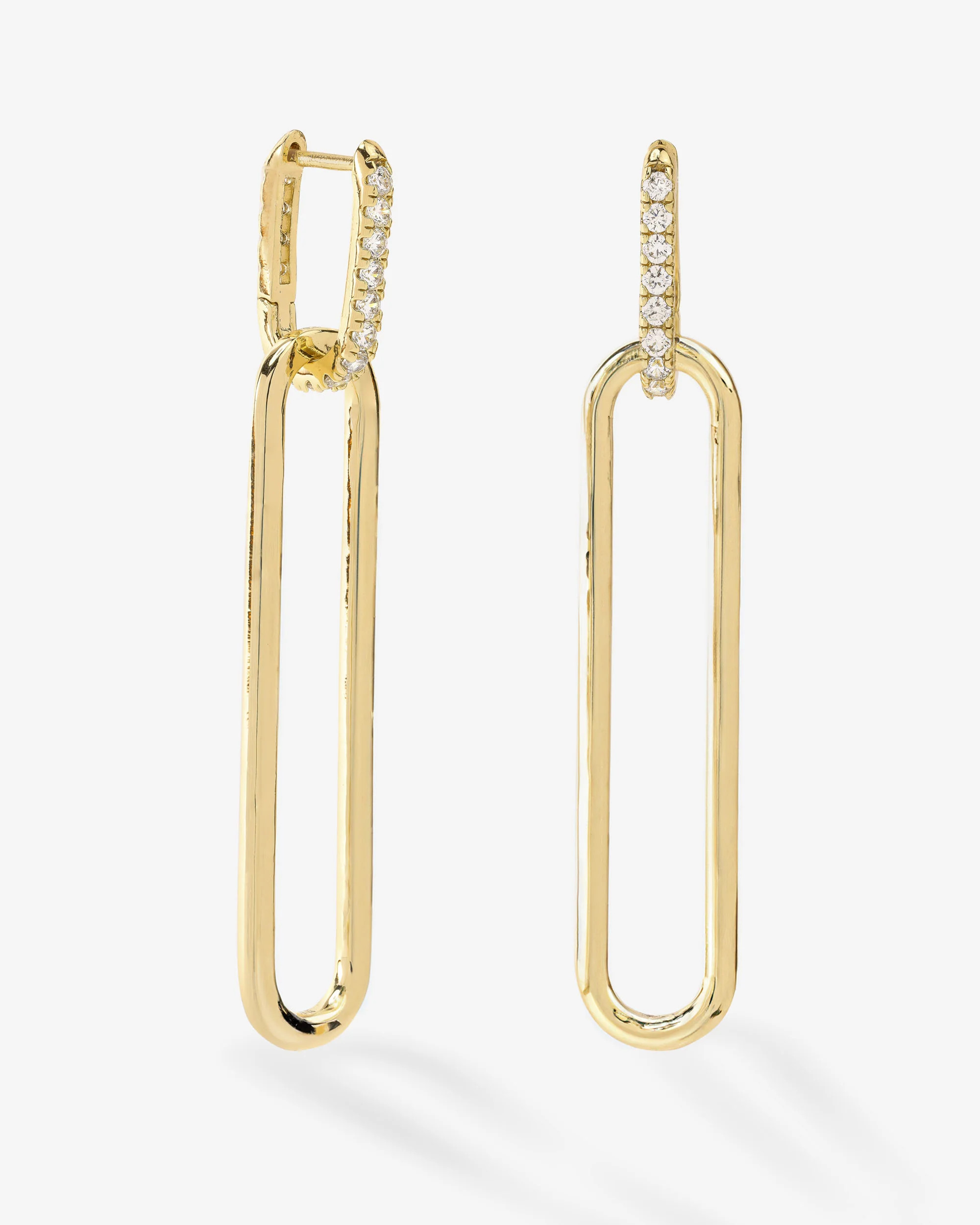 Mama Carrie Chain Convertible Huggies - Gold|White Diamondettes | Melinda Maria Jewelry