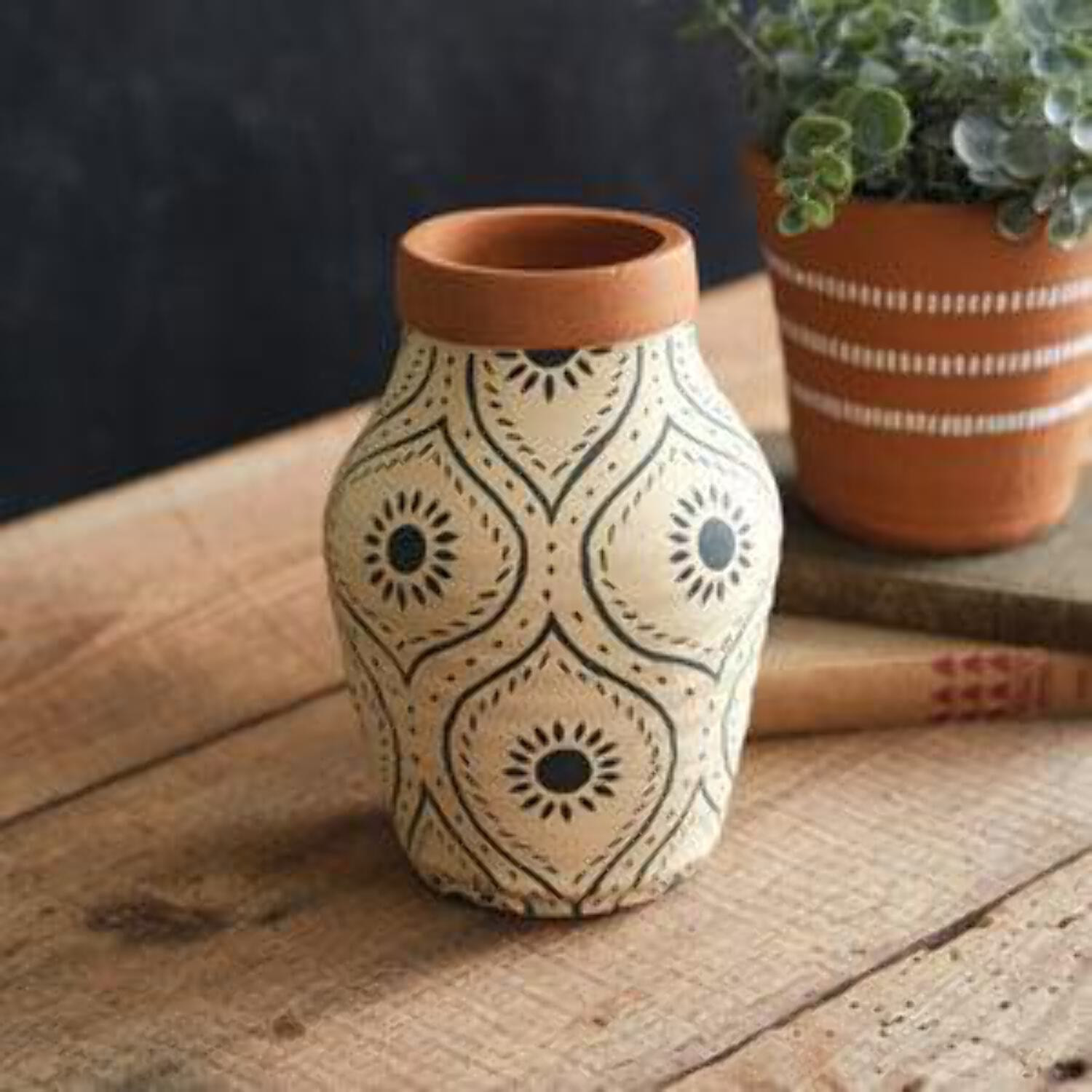 CTW Home 460358 Hand Painted Sunburst Terra Cotta Vase | Walmart (US)