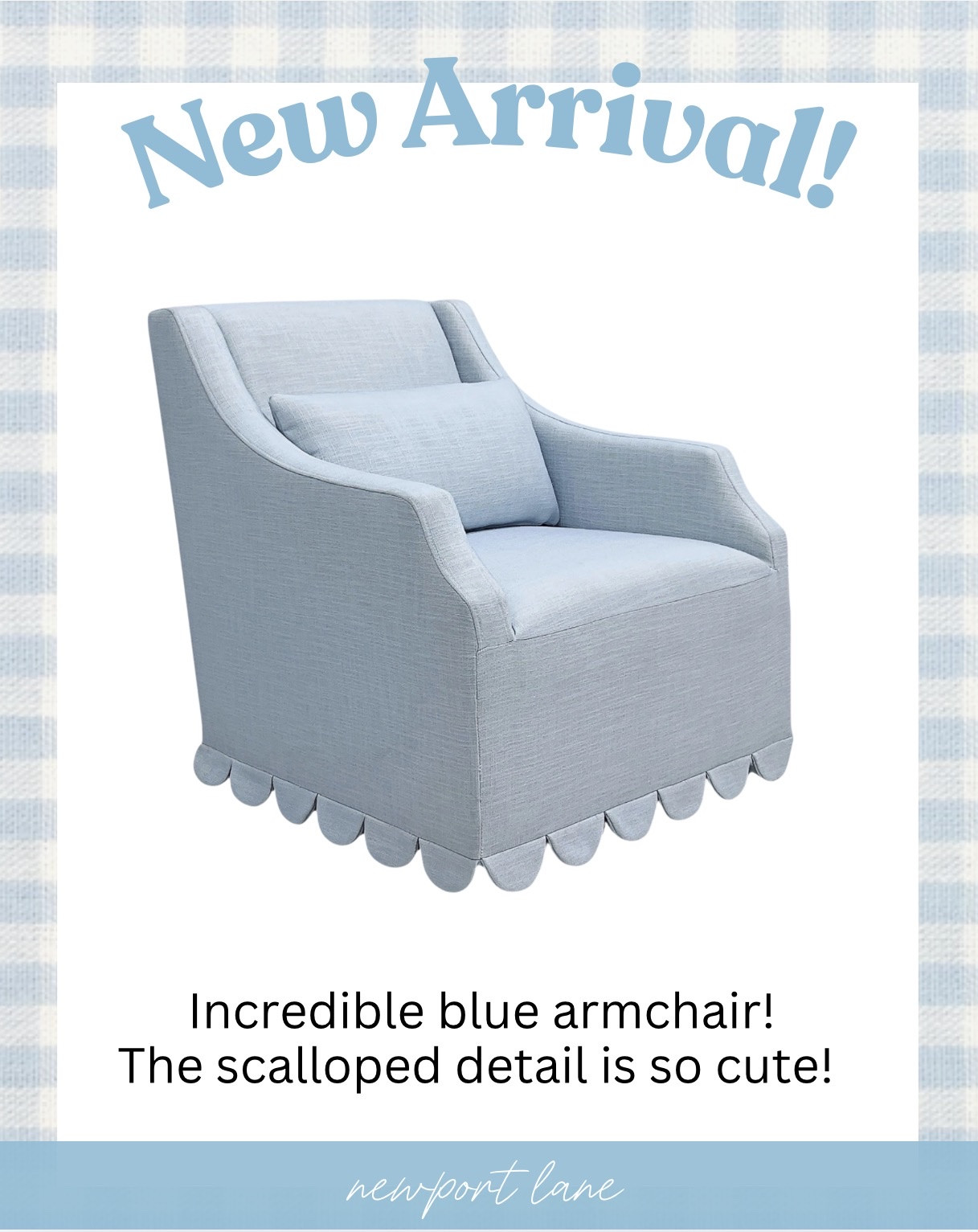 Scalloped edges, coastal blue, and I am completely obsessed 🤍 This armchair is such a stunning coastal statement piece.  The scalloped detail is so beautifully done and that blue color is just gorgeous. Style it in a living room, bedroom, reading nook: it’s the kind of chair that makes a whole space feel intentional and elevated. Only a few left in stock!

#LTKHome #LTKSaleAlert #LTKU