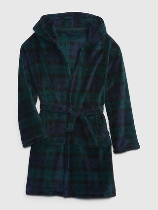 Kids Plaid Fuzzy Robe | Gap (US)