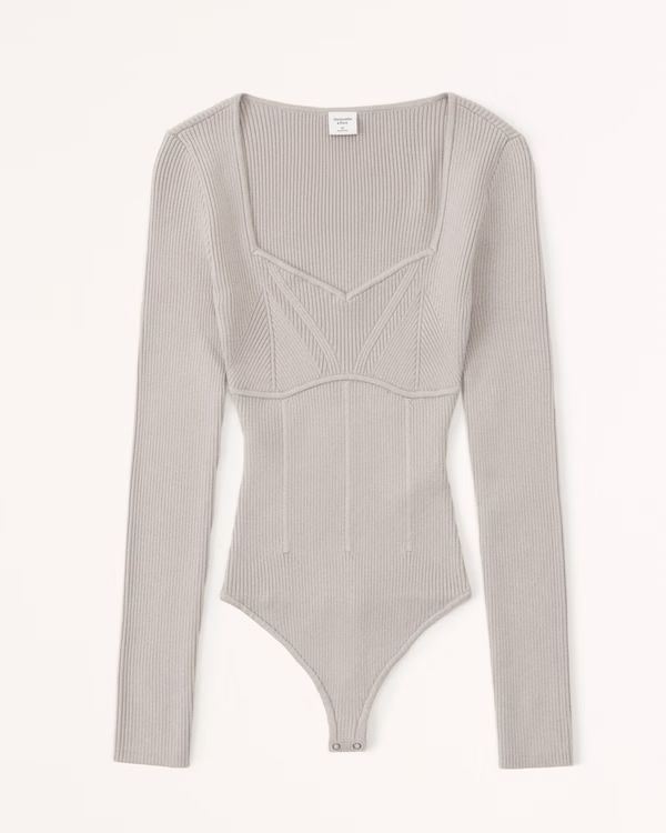 Women's Corset Sweetheart Sweater Bodysuit | Women's Tops | Abercrombie.com | Abercrombie & Fitch (US)