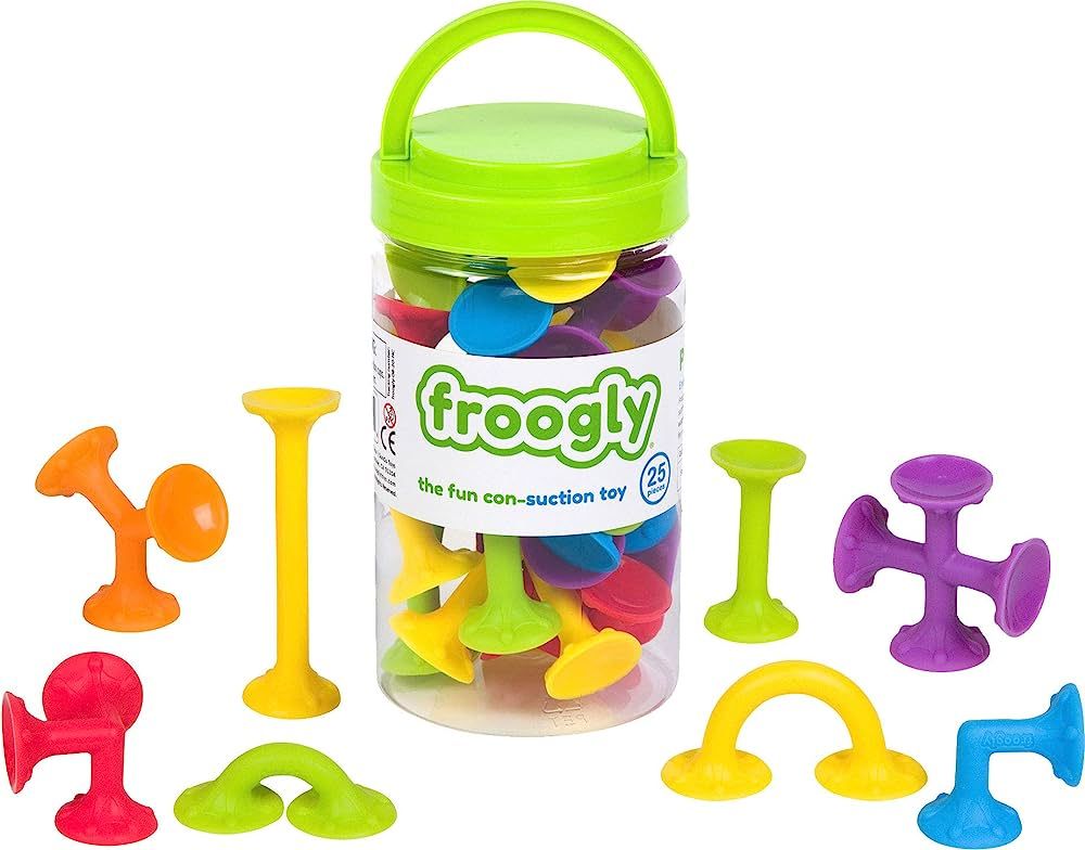 Froogly - 25 Piece Suction Toys | Montessori Bath Construction Building Set Silicone Preschool Da... | Amazon (US)