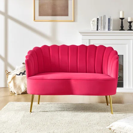 Etta Avenue™ Hendrix Velvet Flared Arm Loveseat | Wayfair | Wayfair North America