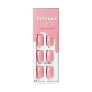 KISS imPRESS Color Polish-Free Solid Color Press-On Nails, PureFit Technology, Short Length, 'Pre... | Amazon (US)