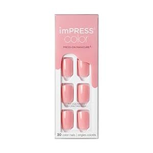 KISS imPRESS Color Polish-Free Solid Color Press-On Nails, PureFit Technology, Short Length, 'Pre... | Amazon (US)