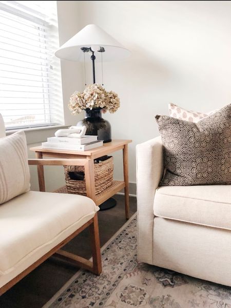 Living room decor | Neutral living room | Transitional Design | Side chair | Sofa | Vintage rug | Decorative pillow 

#LTKunder50 #LTKunder100 #LTKhome