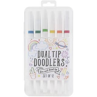 Dual-Tip Doodlers 12 Color Fine & Chisel Tip Marker Set By American Crafts | Dual Tip | Michaels® | Michaels Stores