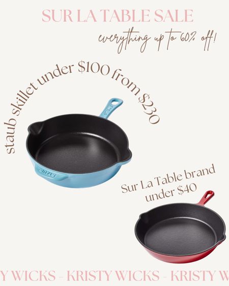 Cast iron skillet from Staub & Sur La Table on sale right now! 🤍 We make grilled cheese, cookies, and more — the best pan! 🔗 Very durable. Sur La Table is having their big sale right now, the Staub skillet is on sale under $100 right now. 

#LTKfindsunder100 #LTKsalealert #LTKhome