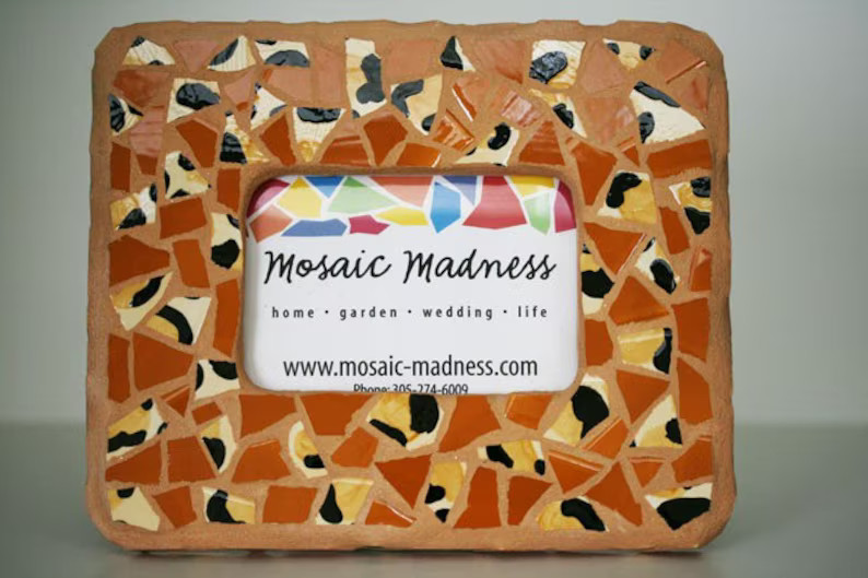 Mosaic Leopard Frame Hand Painted Tile Home Decor Picture Housewarming New Home First Tabletop Ta... | Etsy (US)