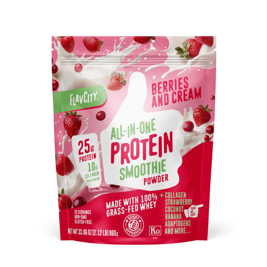 Berries & Cream Protein Smoothie | FlavCity