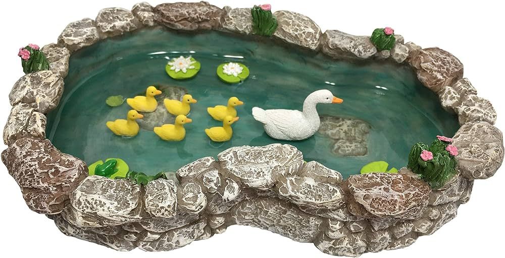 GlitZGlam Duck Pond -Mother and Ducklings! A Miniature Duck Pond for a Miniature Fairy Garden and... | Amazon (US)