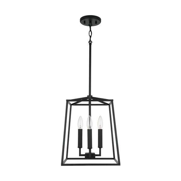 Thea Matte Black Four-Light Foyer Pendant - (Open Box) | Bellacor