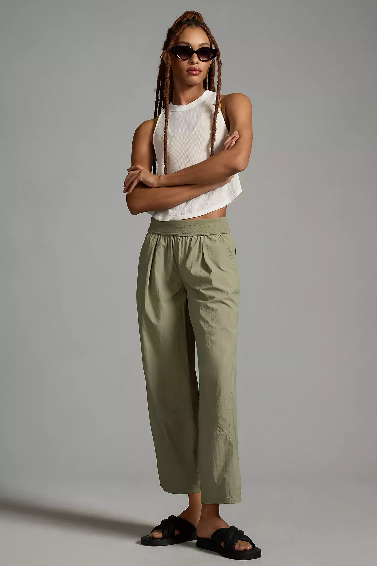 By Anthropologie Wide-Leg Smocked Gauze Pants