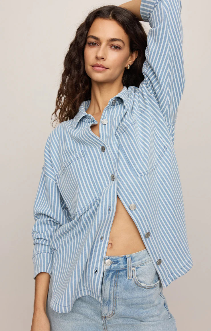 All Day Knit Denim Stripe Jacket | Z Supply