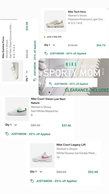 Nike extra 25% off Mother’s Day sale 
Nike AF1 included 
Nike platform 
Nike sandals
Nike apparel 
Mother’s Day gift idea 
Gift guide 


#LTKsalealert #LTKbump #LTKGiftGuide