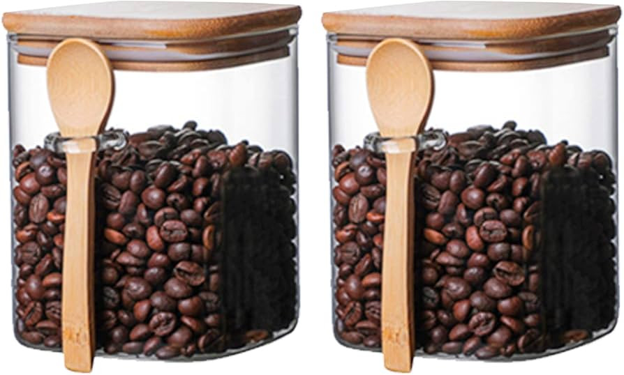 JOUALY 2-Pack Glass Jar Containers 28.4oz,100% Sealed Borosilicate Glass Bamboo Spice Jars with B... | Amazon (US)