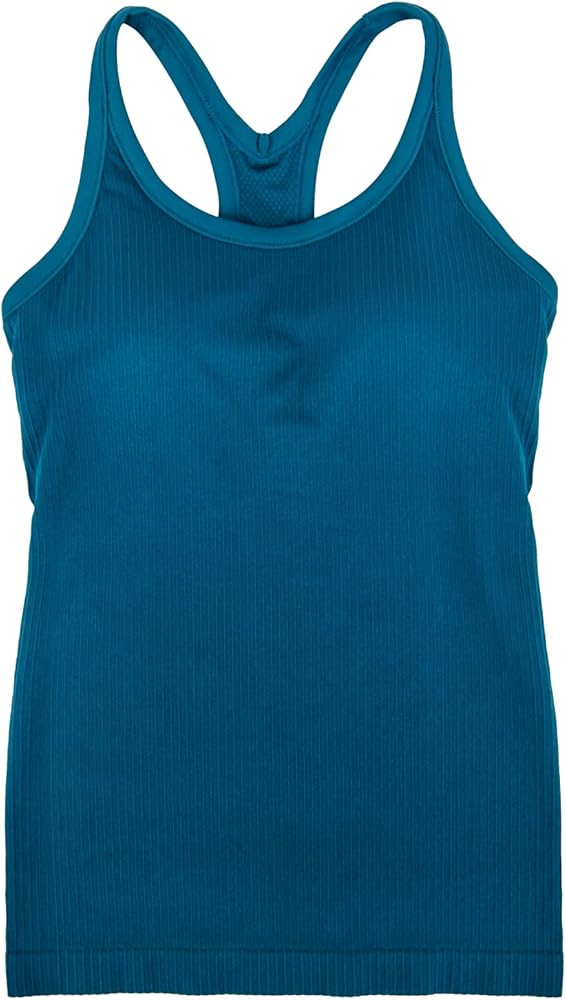 Yoga Racerback Tank Top for Women with Built in Bra,Women's Padded Sports Bra Fitness Workout Run... | Amazon (US)