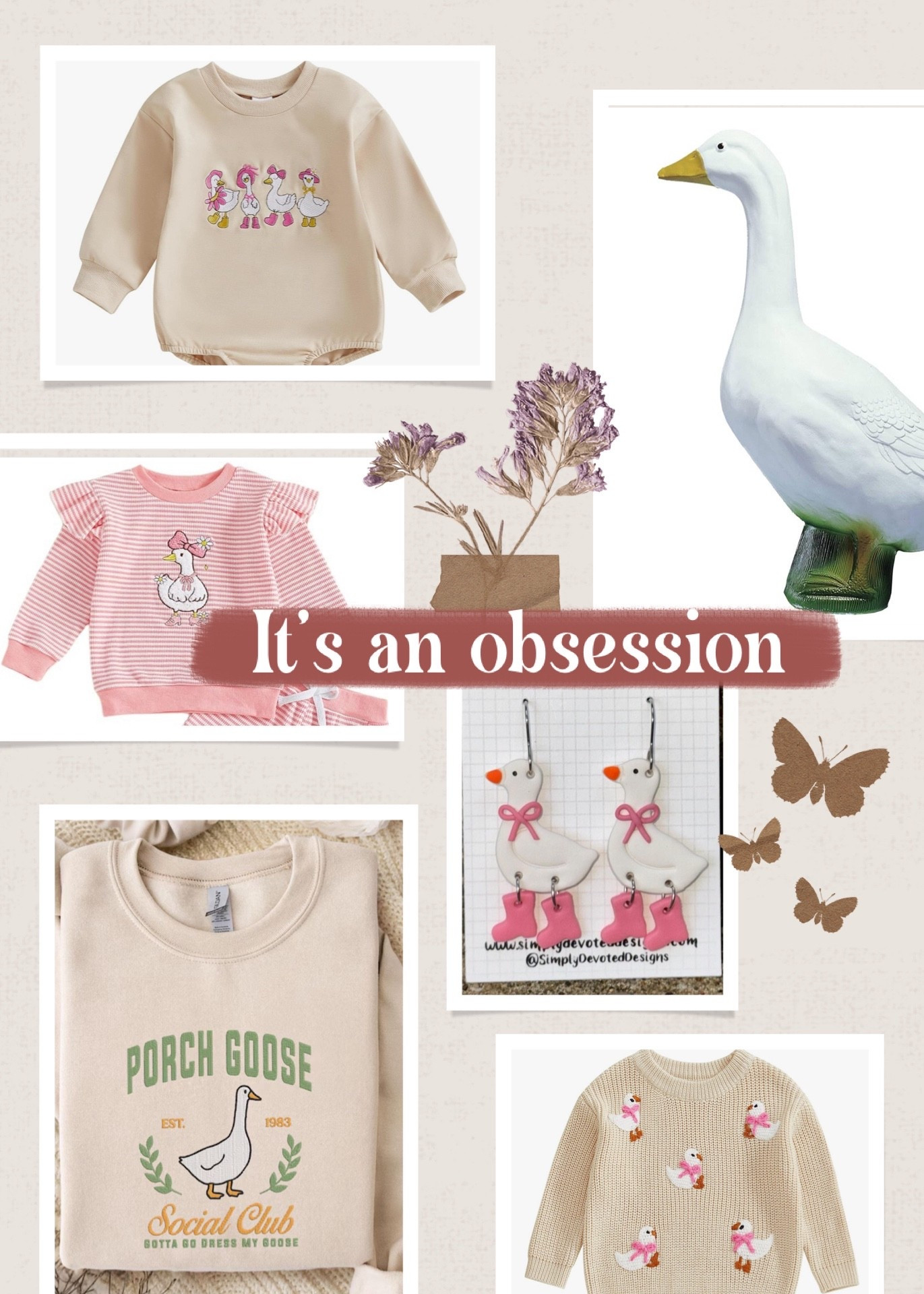 It’s official… I’ve joined the porch goose obsession club 🪿✨ From toddler sweaters to cozy sweatshirts, earrings, and even outdoor geese with seasonal outfits—there’s just something so quirky and charming about them! Whether it’s for your little one, a cute gift, or a fun porch accessory, these goose finds make the perfect mix of whimsy and cozy fall style. 🍂

📌 Featured Goose Finds:
	•	Baby & Toddler Goose Sweaters – Amazon cozy knit options under $15
	•	Porch Goose Sweatshirt – playful oversized graphic style
	•	Porch Lawn Goose – dress it up for every holiday (yes, the outfits are addictive!)
	•	Handmade Goose Earrings – the cutest clay pair with tiny pink boots
	•	Funny Goose Graphic Sweatshirts – great for layering and lounging

 porch goose outfit ideas, Amazon goose sweater, goose graphic sweatshirt, toddler goose outfit, porch goose decorations, farmhouse porch goose, goose earrings quirky accessories, seasonal porch goose outfits, fall porch decor


#LTKBaby #LTKFindsUnder50 #LTKHome