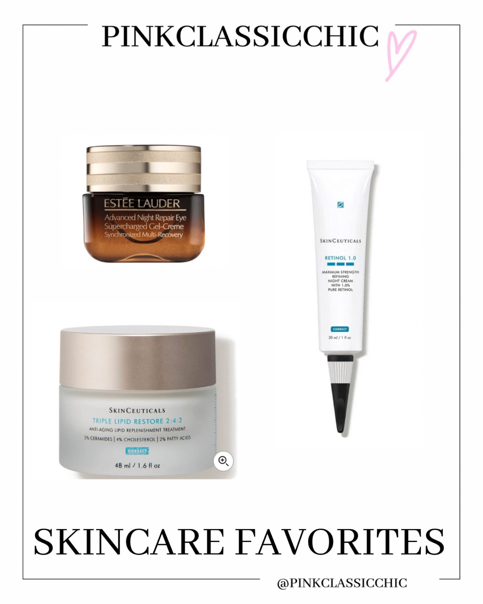 Here is my Sunday nights skincare regimen. Estee lauder eye cream, skin ceuticals retinol, moisturizer  

#LTKSeasonal #LTKbeauty #LTKunder100