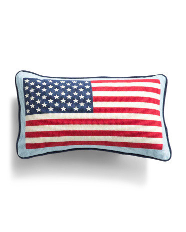 9X15 Americana Flag Needlepoint Pillow, Polyester | TJ Maxx