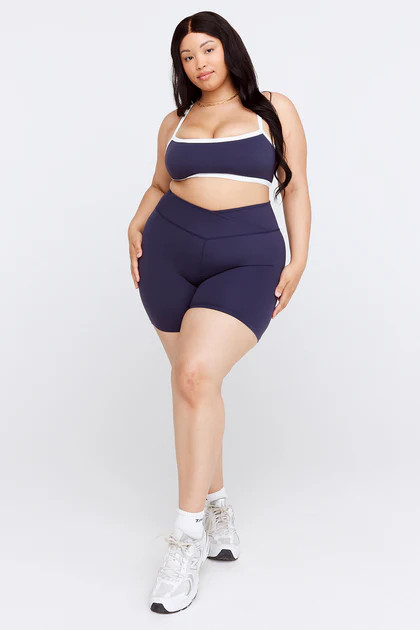 DAYFLEX WRAP HIGH WAISTED CYCLING SHORTS - NAVY | TALA (UK)