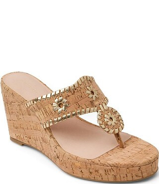Jack Rogers Jacks High Wedge Cork Platform Woven Thong Sandals | Dillard's | Dillard's