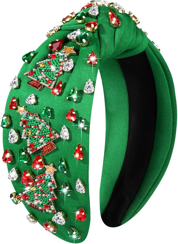 YAHPERN Christmas Headband for Women Christmas Accessories Xmas Bow Tree Snowflake Knotted Headba... | Amazon (US)