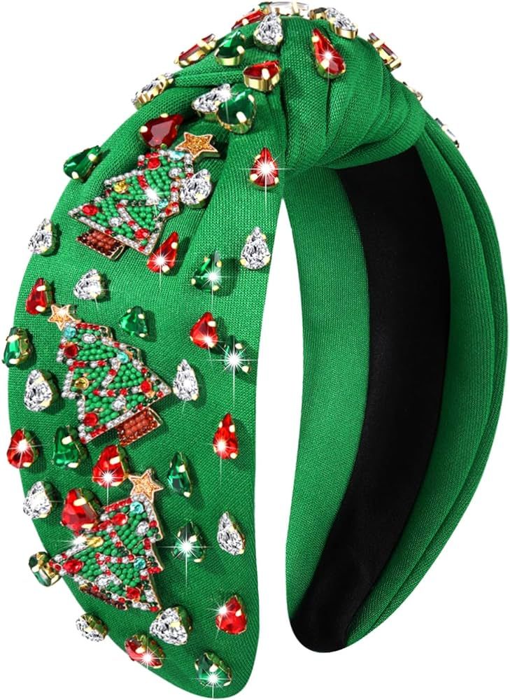 YAHPERN Christmas Headband for Women Christmas Accessories Xmas Bow Tree Snowflake Knotted Headba... | Amazon (US)