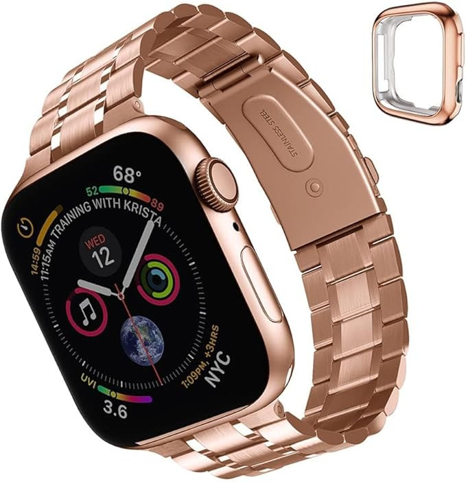 chuangshiji Compatible with Apple Watch Band 38mm 40mm 41mm 42mm 44mm 45mm Women and Men, Solid S... | Amazon (US)