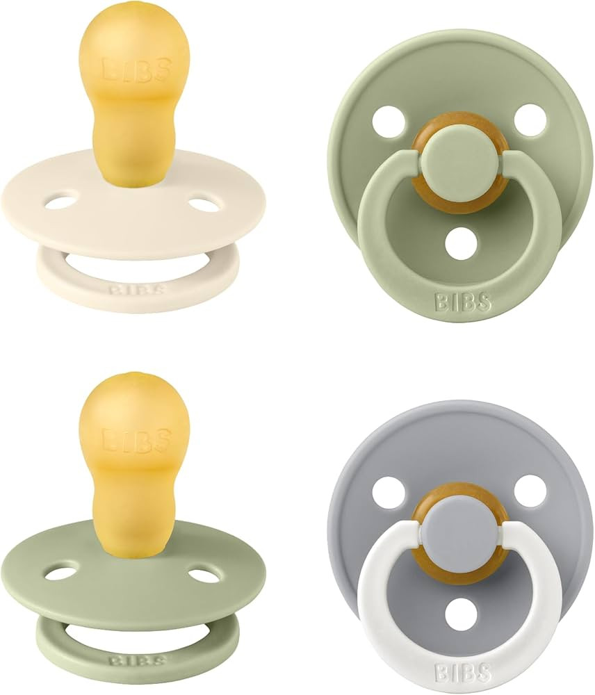 BIBS Colour Soother 4-Pack | BPA Free Dummy Pacifier | Round Nipple | Natural Rubber Latex | Made... | Amazon (US)
