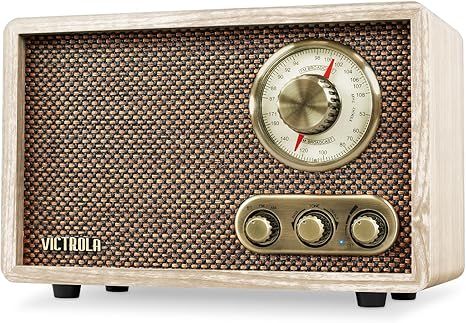 Victrola Retro Wood Bluetooth Radio with Built-in Speakers, Elegant & Vintage Design, Rotary AM/F... | Amazon (US)